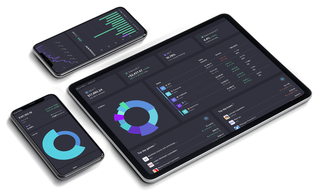 Empowers investors to make impactful strategic moves by tracking stock portfolio metrics, risk analysis, real performance, live asset allocation breakdowns, and benchmark comparisons, all accessible through a free trial